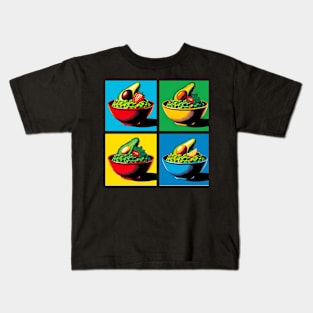 Vibrant Pop Guacamole Art - Mexican Cuisine Kids T-Shirt